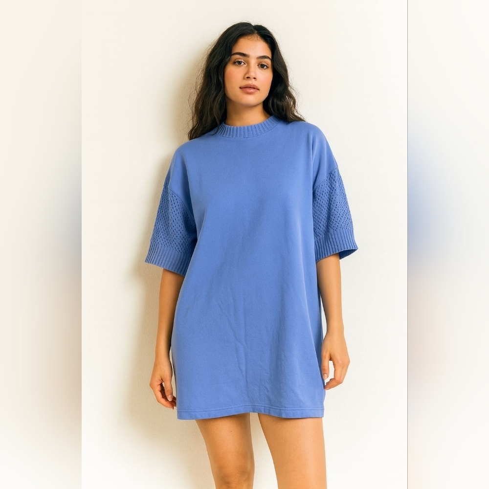 NWT Blue Blush Made With Love Mini T-Shirt Dress Cotton Blend IBD06287 SMALL